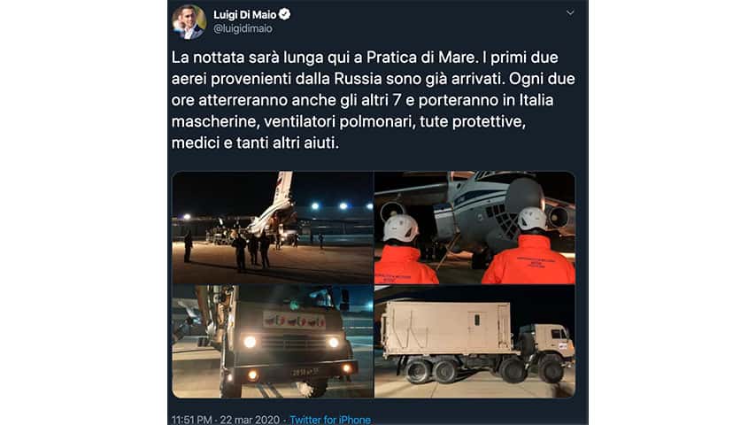 Tweet di Luigi Di Maio