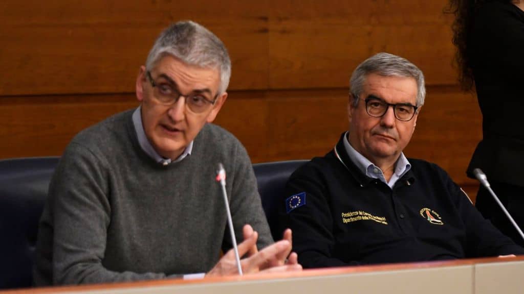 Borrelli e Brusaferro durante la conferenza stampa