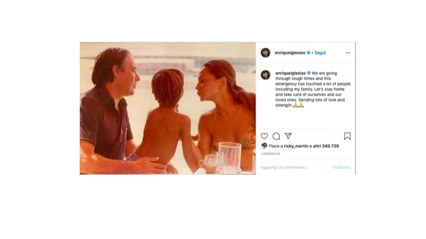 Il post di Enrique Iglesias su Instagram