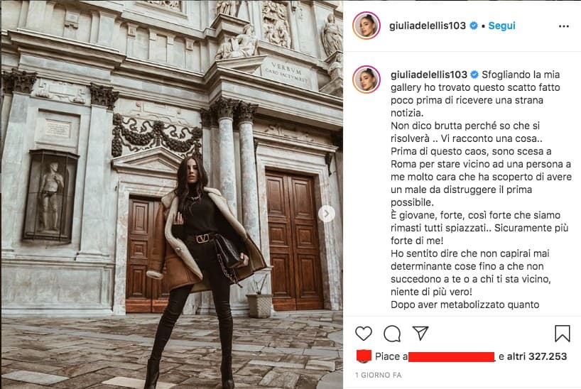 Post Instagram di Giulia de Lellis