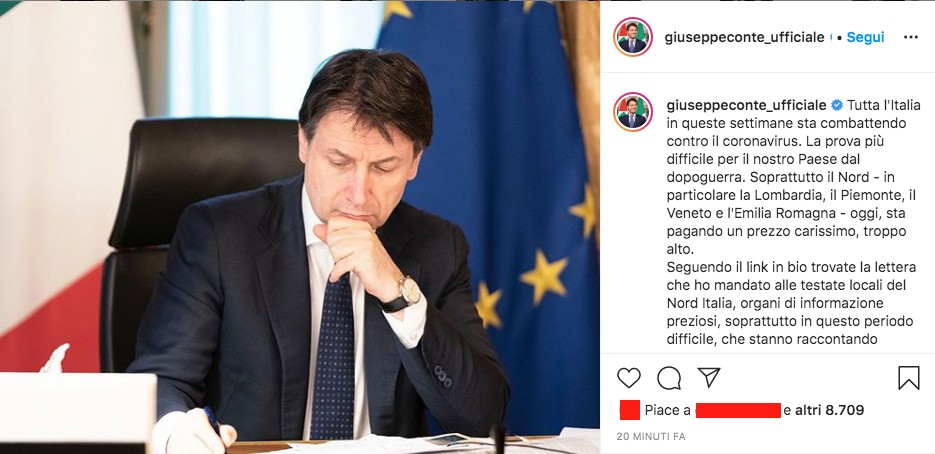 Post di Giuseppe Conte su Instagram