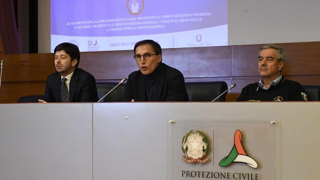 I ministri Boccia e Speranza insieme ad Angelo Borrelli