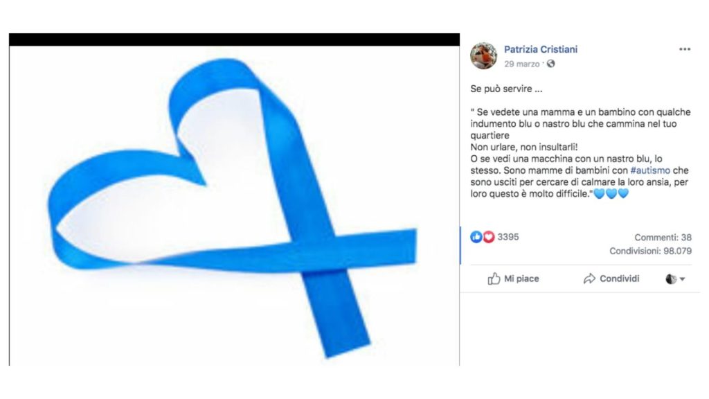 post facebook di Patrizia Cristiani