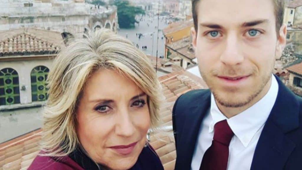selfie tiziana ferrario con il figlio
