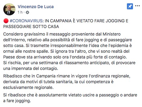 Post Vincenzo de Luca