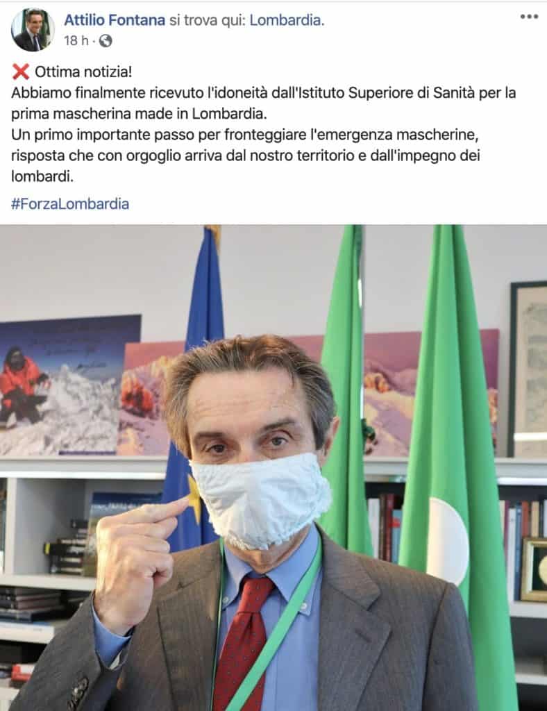 Il post di Attilio Fontana