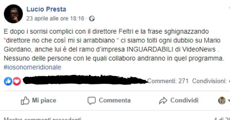 il commento di lucio presta