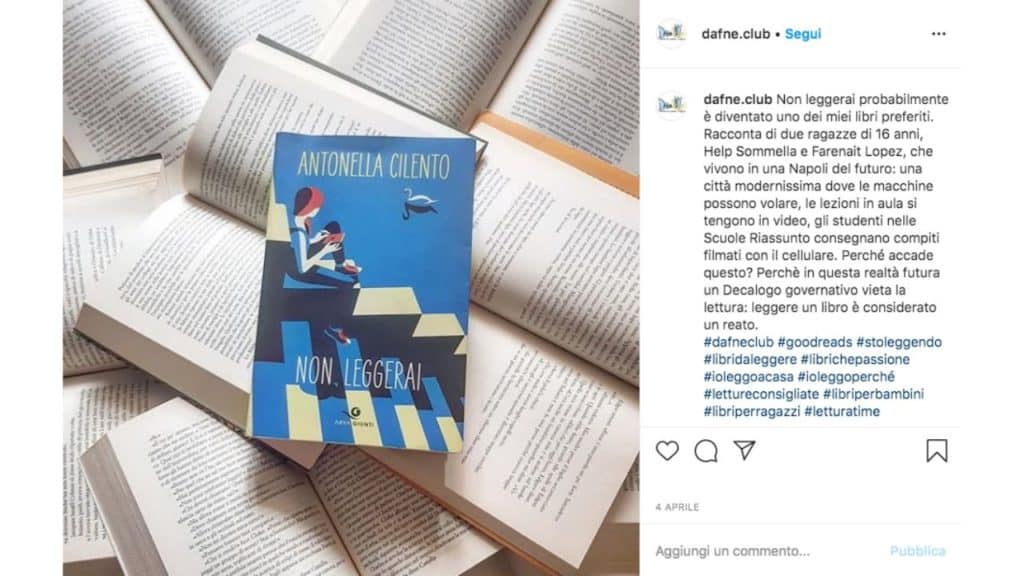 post instagram di dafne - letture da ragazz a ragazz