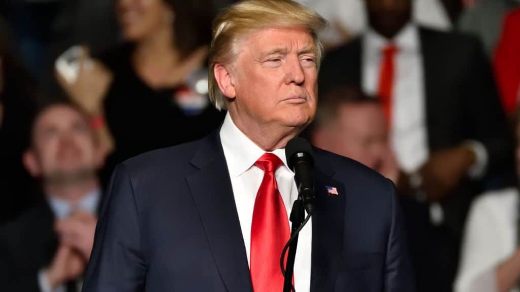 Il Presidente degli Stati Uniti Donald Trump durante un convegno