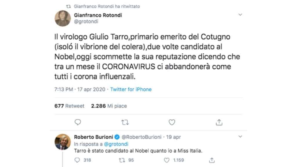 gianfranco rotondi roberto burioni twitter