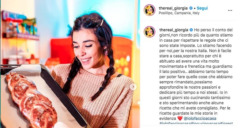 Post Instagram di Giorgia Gianetiempo