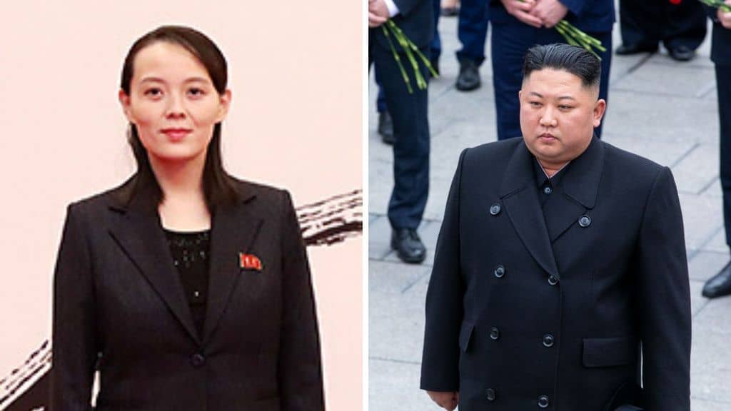 A destra Kim Yo Jong e a sinistra Kim Jong Un