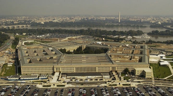 Pentagono, Dipartimento della difesa, in una foto dall'alto