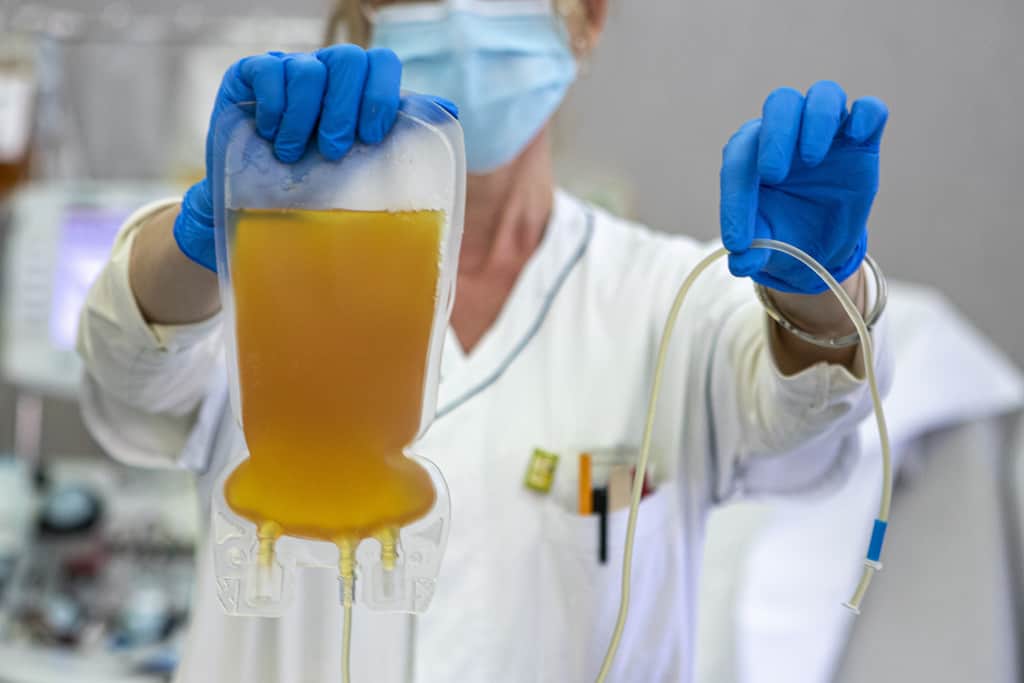 Una sacca di plasma iperimmune
