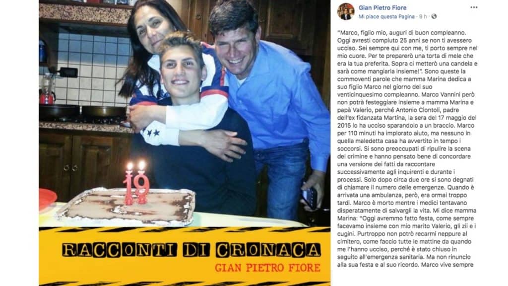 post di gian pietro fiore su marco vannini