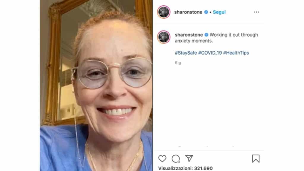 sharon stone senza trucco sui social