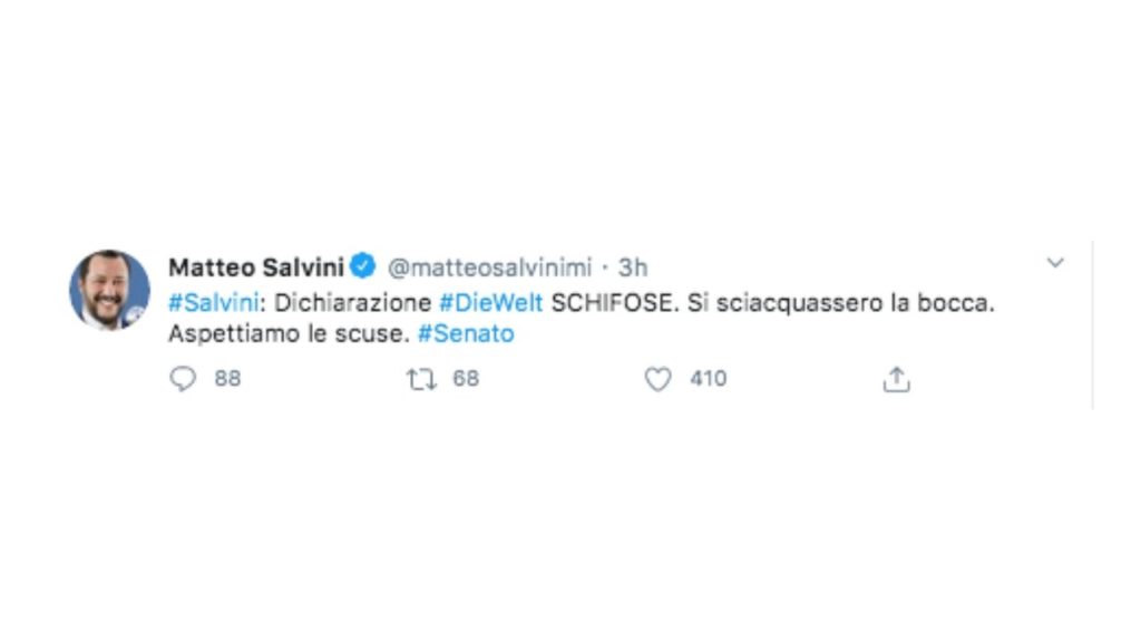 tweet Matteo Salvini
