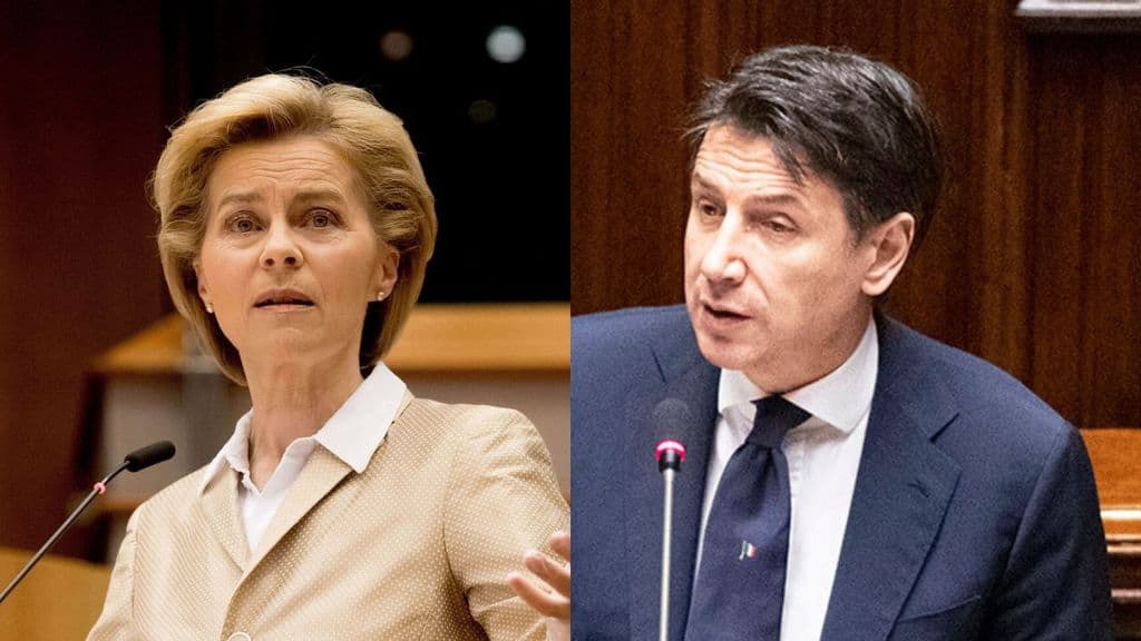 Von der Leyen e Giuseppe Conte