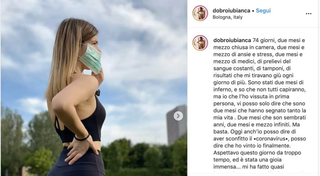 bianca dobroiu post negativa coronavirus