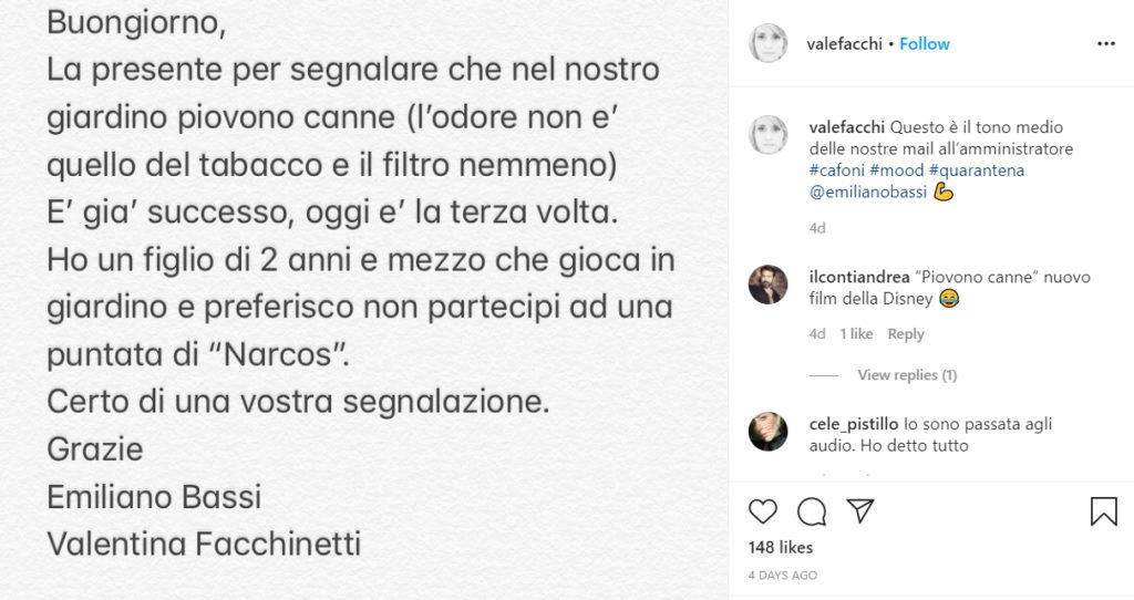 Valentina Facchinetti, Instagram