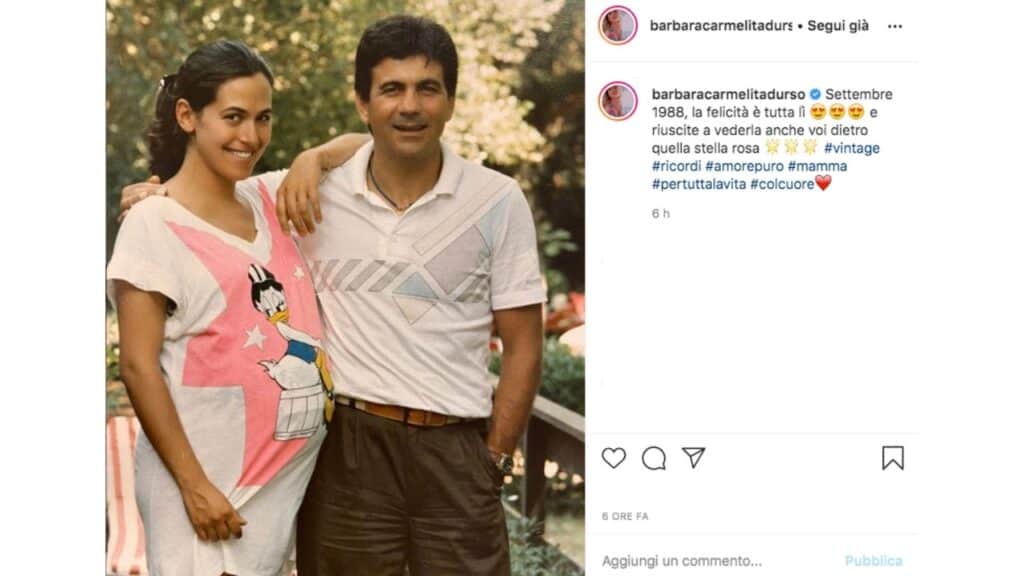 barbara d'urso incinta nell'88 nella foto pubblicata su instagram