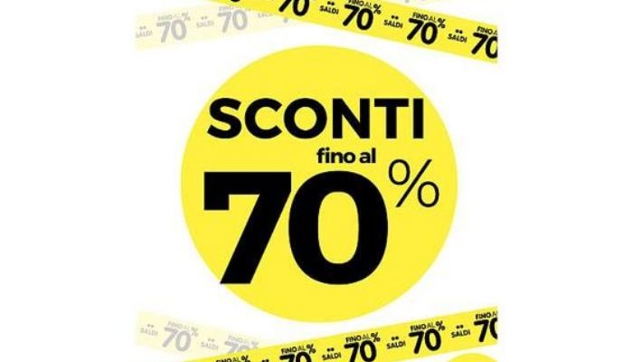 cartello sconti 70%