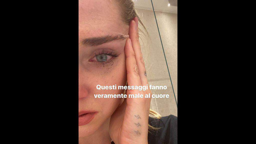 Chiara Ferragni in lacrime