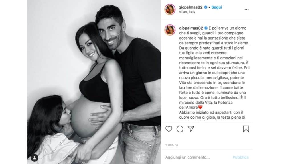 Il post instagram di Giorgia Palmas