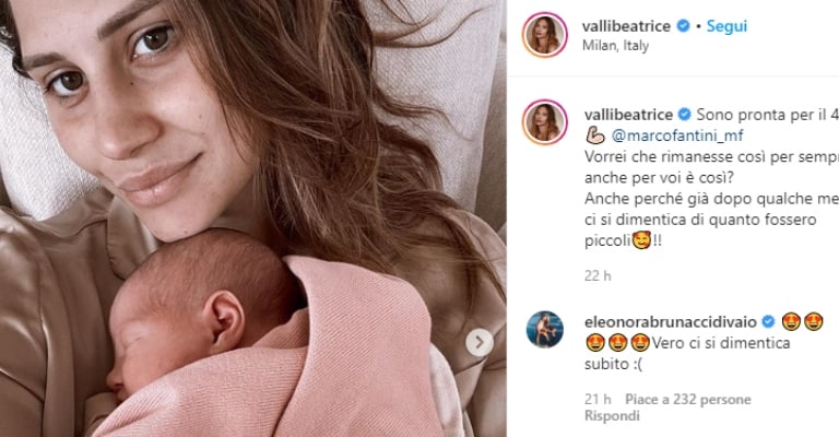 il post di beatrice valli su instagram