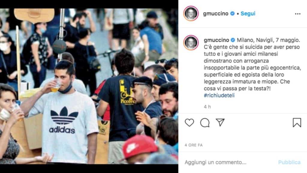 post instagram di Gabriele Muccino