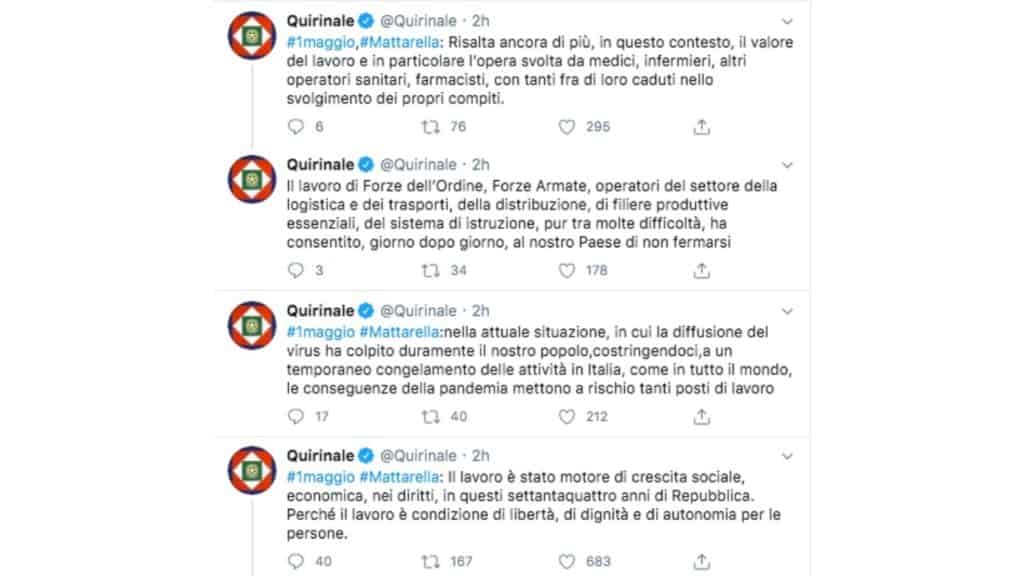 post twitter di sergio mattarella quirinale