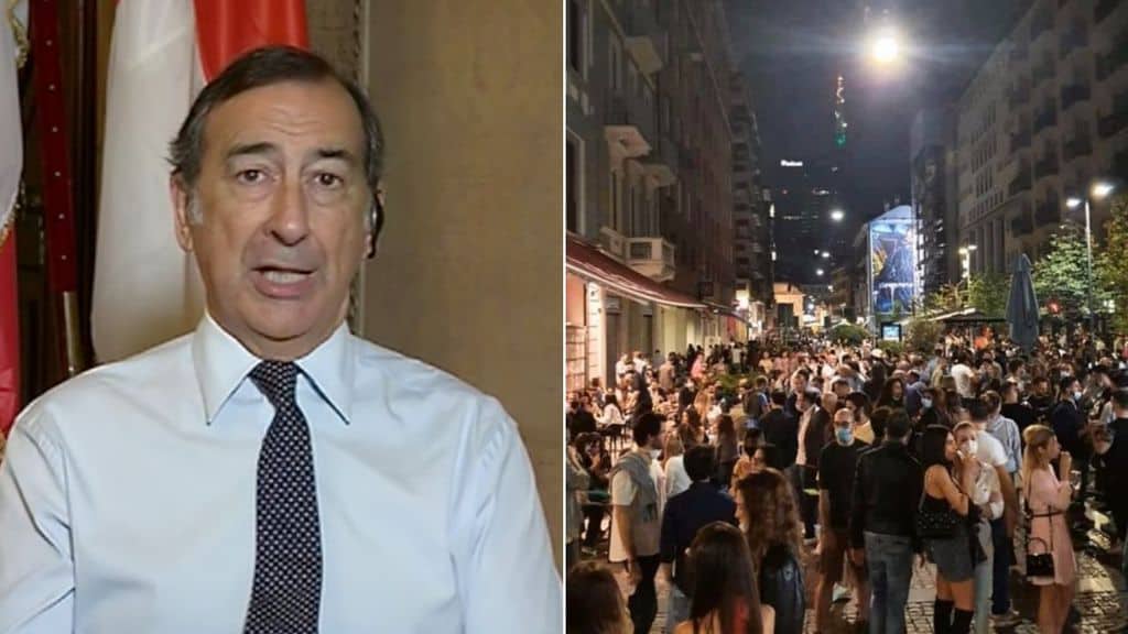 Beppe Sala e immagini della movida a Milano