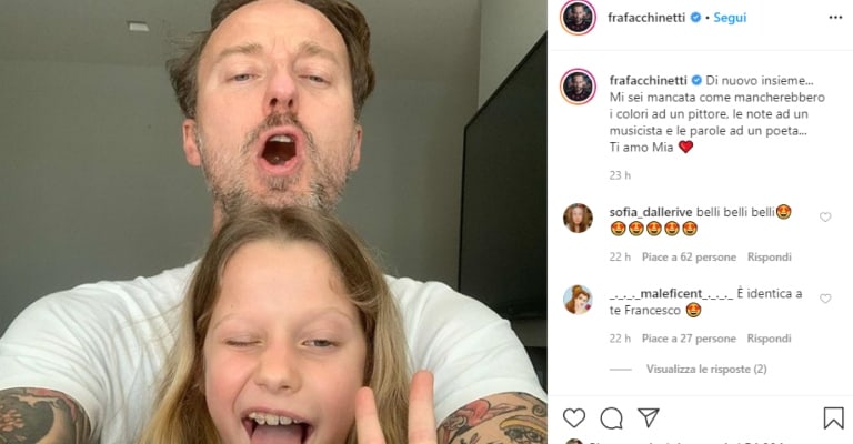 selfie di francesco facchinetti e la figlia mia