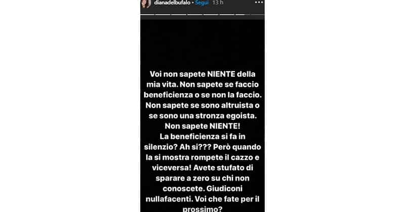 la story di Diana Del Bufalo 