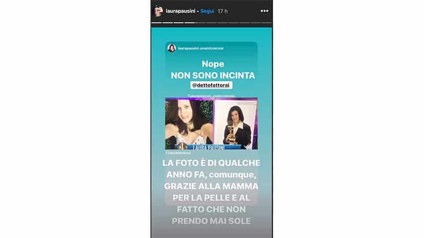 Instagram Story di Laura Pausini