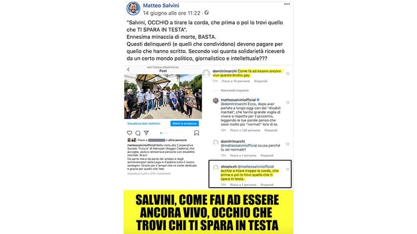 Post di Matteo Salvini su Facebook