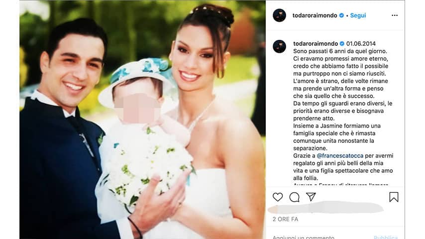 Post di Raimondo Todaro per Francesca Tocca