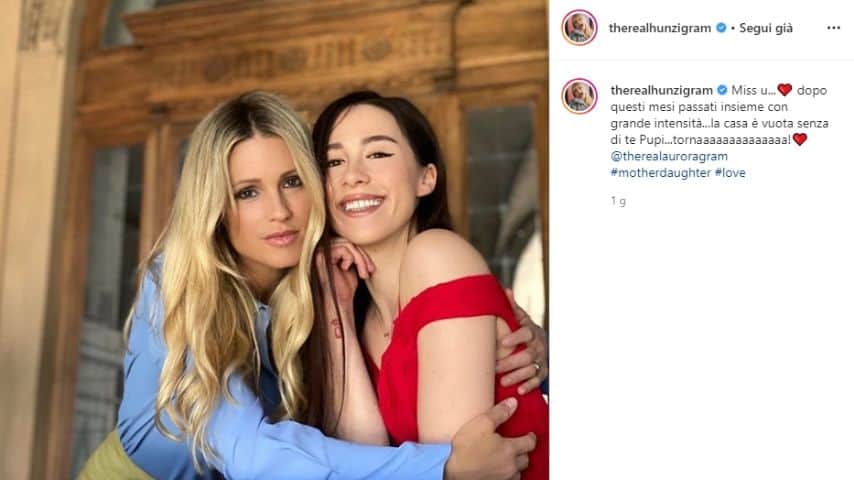 Michelle Hunziker e Aurora Ramazzotti foto instagram conduttrice