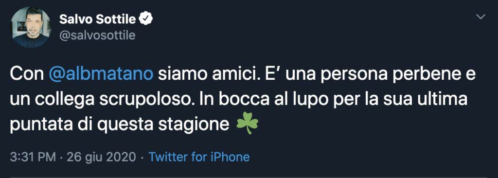 Il tweet di Salvo Sottile