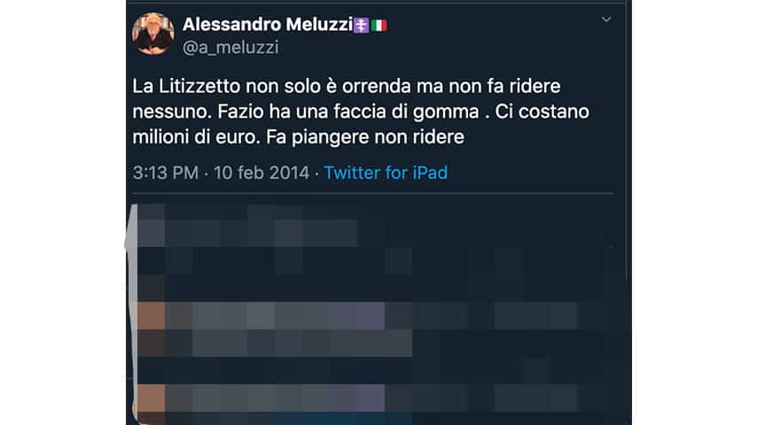 Tweet di Alessandro Meluzzi