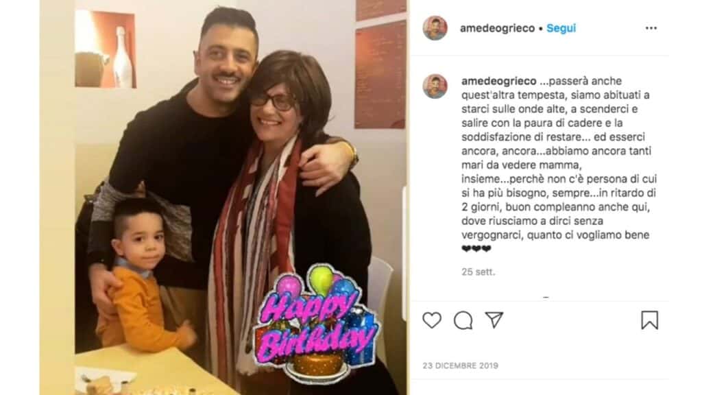 amedeo grieco e la madre su instagram