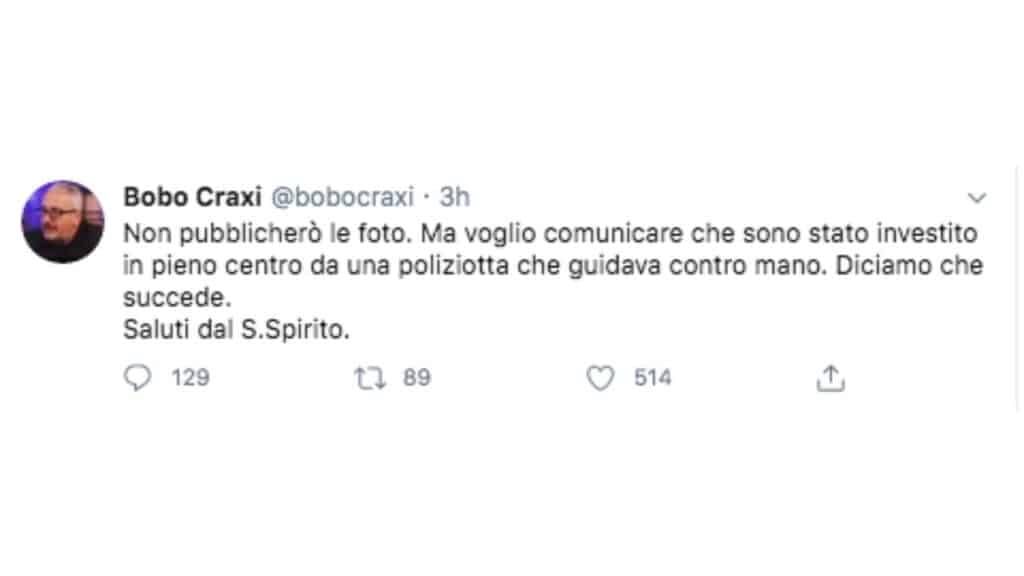 Bobo Craxi che scrive su Twitter