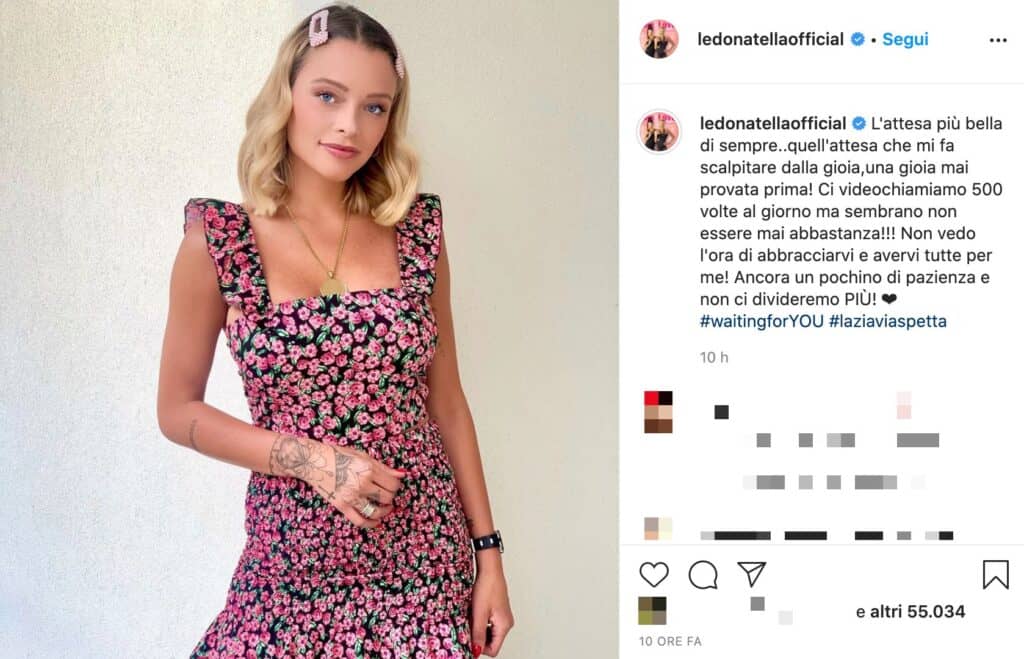 Il post Instagram di Giulia Provvedi