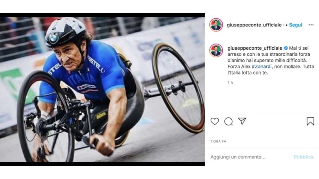 il post di giuseppe conte per alex zanardi