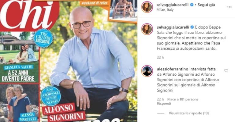 il post instagram in cui Selvaggia Lucarelli attacca Signorini