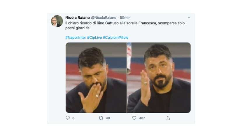 La dedica di Gattuso alla sorella