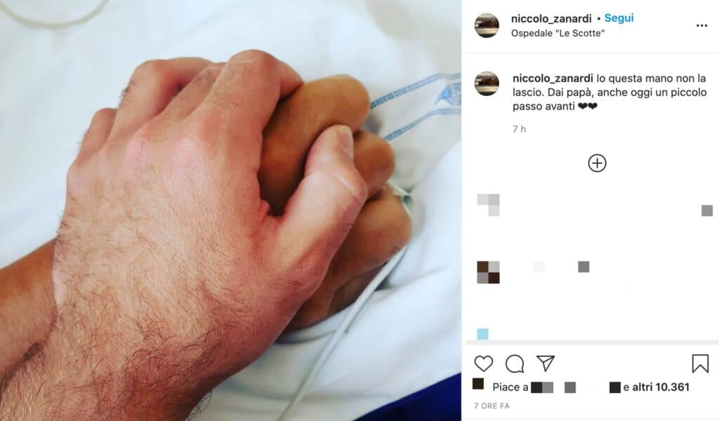 Il post instagram di niccolò zanardi