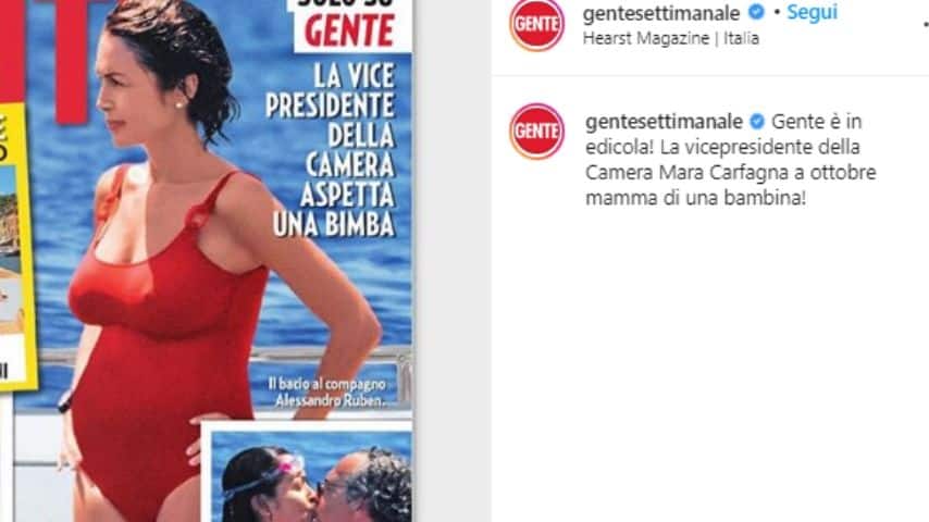 Mara Carfagna incinta copertina Gente