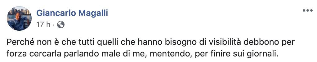 Il post di Giancarlo Magalli