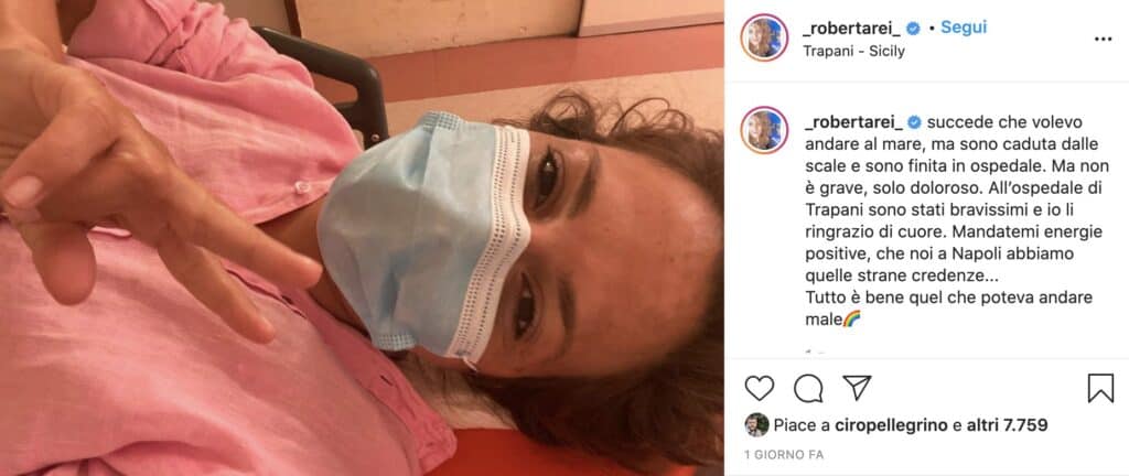 Il post su Instagram di Roberta Rei